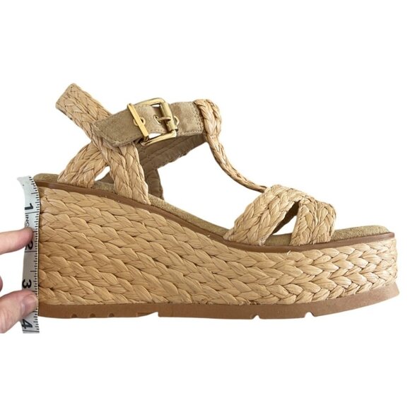 Schutz Panna Braided T-strap Wedge Platform Sandals Size 8 Worn Once EUC $158 - Picture 9 of 14